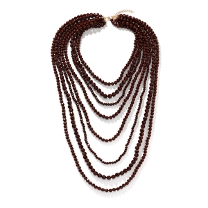 Mehrlagige Perlen-Statement-Halskette Facettierte Perlen Wasserfall Schicht-Boho-Ethno-Schmuck Mit Verstellbarem Legierungsverschluss