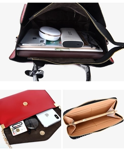 Interior view of crocodile pattern tote bag set with laptop and organizer pockets