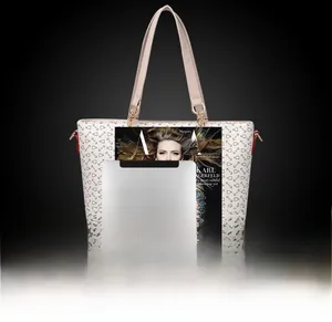 Large tote bag size comparison showing capacity for A4 magazines and tablets