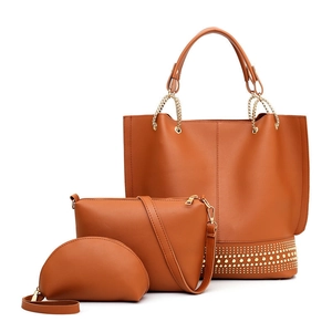 Mode PU Leder Tote Schultertasche Set Besetzt Große Kapazität Handtasche Mit Umhängetasche Und Beutel Für Damen