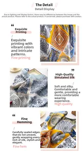 Close-up of elegant floral print scarf with refined edges and silk-like texture