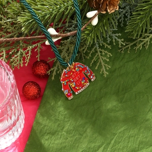 Pendentif pull de Noël avec strass colorés et inscription Let's Get Lit festive