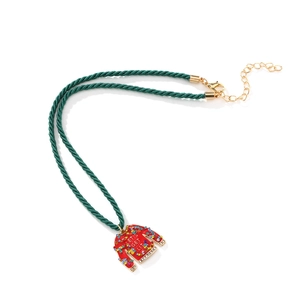 Collier de Noël avec pendentif pull rouge orné de strass et texte Let's Get Lit