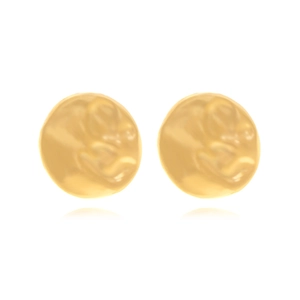 Hammered Round Stud Earrings Alloy Vintage Irregular Geometric Embossed Statement Jewelry For Women