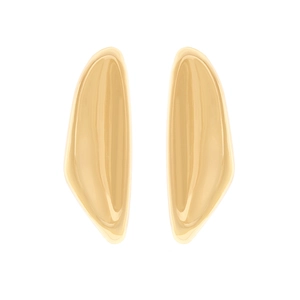 Vintage irregular gold metal stud earrings with high-polished streamline wing design