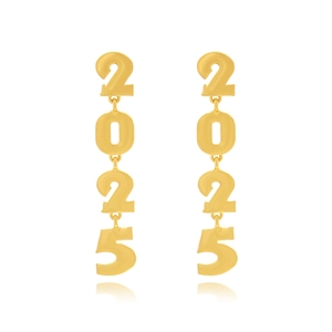 Boucles D'oreilles Pendantes Chiffre 2025 Alliage Longues Nouvel An Fête Bijoux Mode Femmes Accessoire Anniversaire