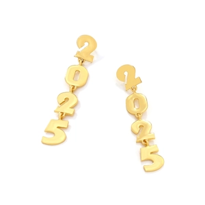 Boucles d'oreilles pendantes dorées 2025 en métal pour accessoires de fête