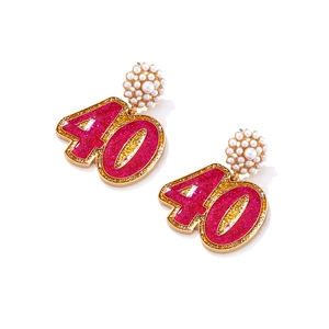 Boucles d'oreilles numéro 40 avec dégradé scintillant et perles style floral