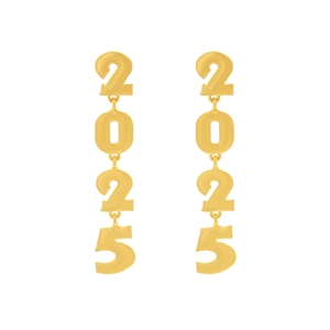Boucles d'oreilles pendantes dorées 2025 avec fini mat pour les fêtes du Nouvel An