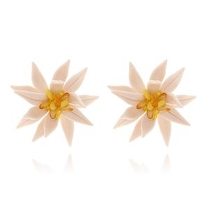 Large Flower Earrings For Women Resin Layered Petals Statement Jewelry Lightweight 3D Floral Bohemian Exotic Trendy