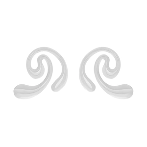 Boucles d'oreilles tourbillon en argent au design organique et finition polie