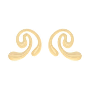 Boucles d'oreilles minimalistes en métal doré avec finition miroir et design irrégulier