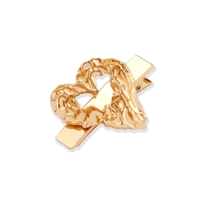 Alloy Hollow Heart Lava Texture Hair Clip Irregular Liquid Metal Style Duckbill Hairpin For Women