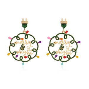 Boucles d'oreilles Noël Merry & Bright avec ampoules colorées et puces créatives