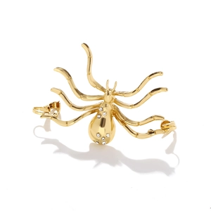 Clip Oreille Araignée Gothique Alliage De Zinc Strass Exagéré Rétro Boucles D'oreilles Insectes Pour Femmes Bijoux Halloween