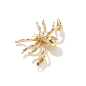Manchette d'oreille araignée dorée gothique avec strass et design d'insecte vintage