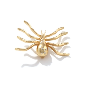 Vintage Spinne Brosche Legierung Strass Eingelegt Übertriebene Insekten Nadel Goldton Schmuck Geschenk Für Frauen