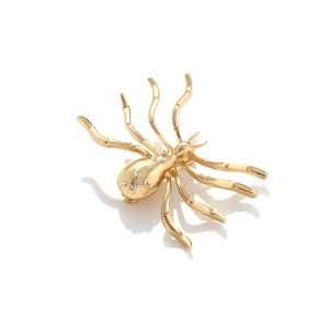 Übertriebene Vintage-Spinnenbrosche mit funkelnden Kristallen und 18K Goldbeschichtung