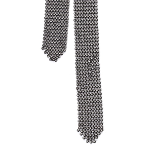 Elegant black mesh necktie necklace with sparkling rhinestones in a luxury vintage design