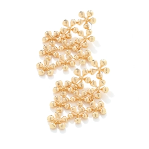 Exaggerated vintage gold tiered flower drop earrings with multi-layered petal design