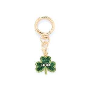 Porte-clés Trèfle Alliage Émail Pendentif Chance Avec Strass Künstliche Perles Lettre Luck Charme Accessoire De Mode
