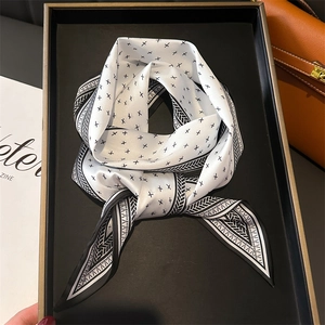 Women Satin Scarf Long Narrow Skinny Silk Like Twilly Hair Tie Band For Neck Bag Handle Head Decoration Commuter Fashion Accessories