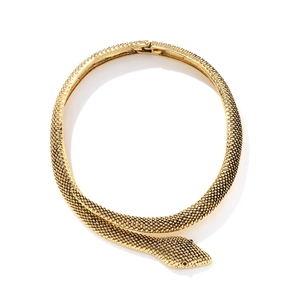 Vintage Snake Articulated Collar Necklace Zinc Alloy Rhinestone Eye Hinged Metal Choker Jewelry For Women Fashion Accessory