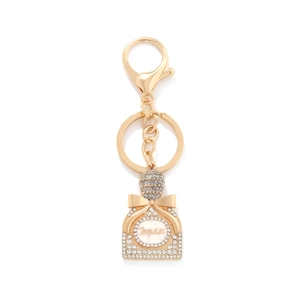 Tequila Bottle Keychain Gold Alloy Rhinestone Enamel Pendant Charm Bag Accessories For Women