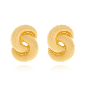 Twisted Knot Ear Studs Geometric Double Circle Zinc Alloy Electroplated Bold Vintage Style Earrings Accessory For Women