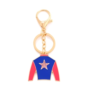 Enamel Sporty Jersey Keychain Alloy Sweatshirt Pendant With Rhinestone Star Creative Bag Charm Jewelry For Women