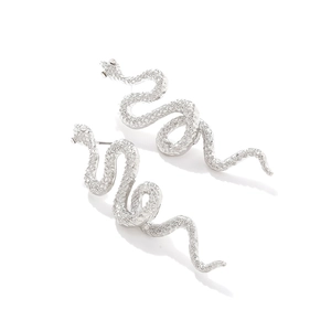 Orecchini a serpente ritorti con scaglie in lega d'argento dallo stile moderno