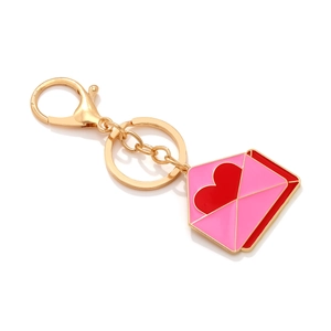 Bunter Herz-Umschlag-Anhänger Schlüsselanhänger mit Emaille-Finish als Valentinsgeschenk