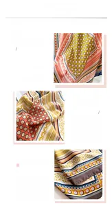 Detail of vintage floral silk scarf showing geometric print and refined hemmed edges