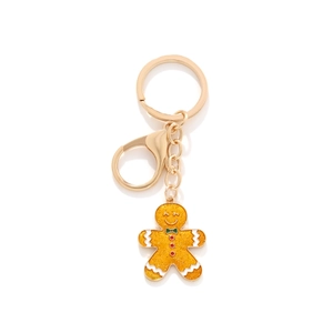 Portachiavi Omino Di Pan Di Zenzero Lega Smalto Glitter Natale Ciondolo Borsa Simpatico Cartone Animato Ornamento Donne Ragazze