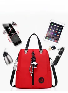Sac à dos rouge imperméable montrant une grande capacité pour tablette et mobile