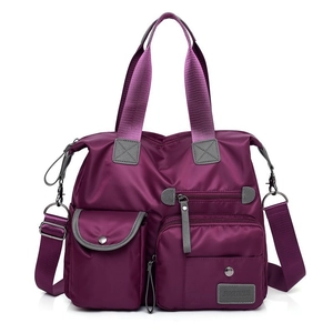 Nylon Shoulder Bag Women Multi Pocket Large Capacity Travel Handbag Waterproof Crossbody Casual Tote Minimalist Design