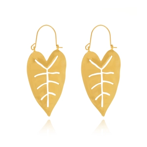 Hollow Monstera Leaf Drip Earrings Alloy Retro Textured Tropical Plant Jewelry For Women Bohemian Fashion Elegant