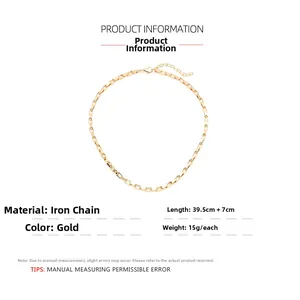 Detailed view of golden link chain necklace with 39.5cm length and 7cm extender