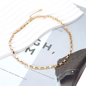 Vintage golden box chain necklace with lobster clasp and adjustable extension link
