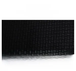 Close-up of black textured faux leather material showing durability and soft woven grain