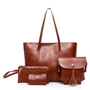 Femme Sac Cabas Sac À Épaule Pochette Et Porte-Cartes Vintage Simili Cuir Grande Capacité Sac À Main Simple Mode Bureau
