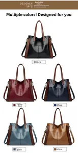 Sélection de couleurs pour sacs à main grande capacité en noir, bordeaux, bleu et marron