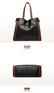 Détail de la poche arrière zippée et de la base solide du grand sac à main cabas