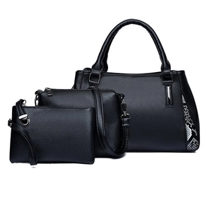 Sac À Main Femme Sac Bandoulière Et Pochette Cuir PU Motif Litchi Avec Patchwork Serpent Style Européen