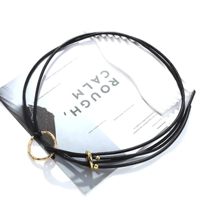 Fashionable PU leather body chain with gold geometric rings and adjustable strap