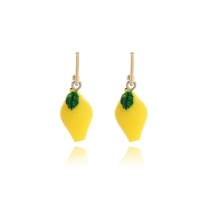 Lemon Dangle Earrings Resin Fruit Drop Jewelry Summer Fresh Style For Women Girls