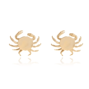 Crab Stud Earrings Gold Plated Alloy Cute Cartoon Animal Fashion Jewelry Accessory For Women