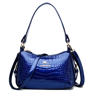 Sac À Main Élégant Pour Femme En Cuir PU Brillant Avec Motif Crocodile Embossé Sac À Bandoulière Mode Pour Dame