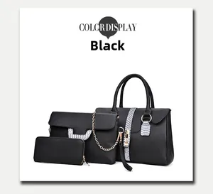 Detailansicht des 3-teiligen schwarzen Taschensets mit Litschikorn und Schlangenoptik