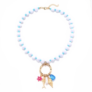 Collier Perlé Avec Imitation Künstliche Perle Alliage Zinc Océan Poisson Tropical Conch Coquillage Fleur Charmes Femmes Style Plage Été